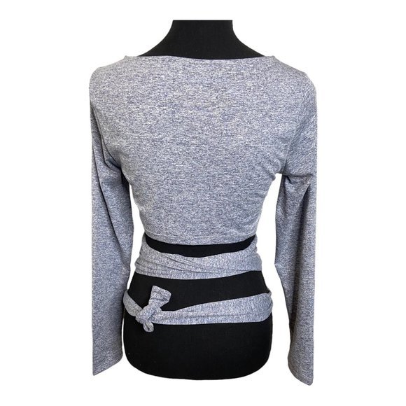 Halara Large‎ Boat Neck Long Sleeve Cut Out Lace Up Sports Top - Picture 3 of 5